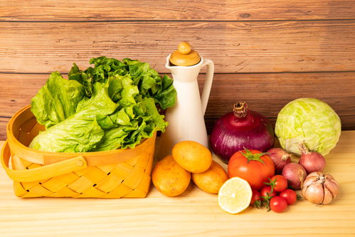 木質背景蔬菜擺放食材食品蔬菜攝影圖 st攝影